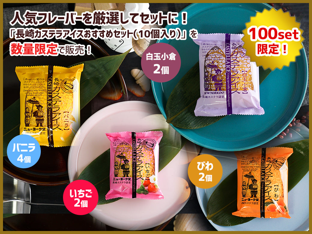 長崎カステラアイスおすすめセット（10個入り）｜ご当地アイス
